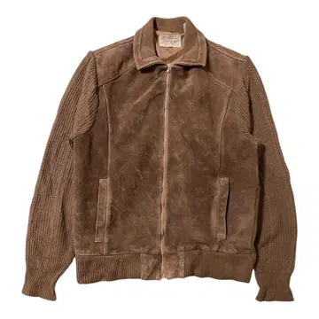 USA 구제 의류 90s Ballymoor 스웨이드 가죽 니트 자켓
