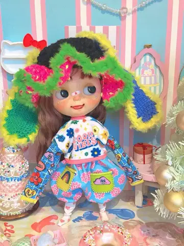 브라이스 토끼 귀 니트 모자 네오 브라이스 아웃핏