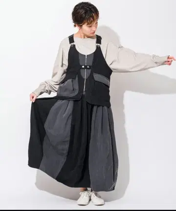 밀리로피엘 레이어드 스타일 절개 점프 스커트