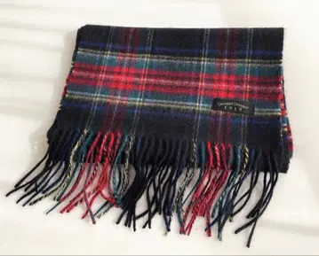 미사용품 Dixsept Dixsept 1717 체크 무늬 캐시미어 머플러