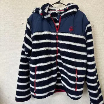 CHUMS 플리스 자켓 M 네이비 스트라이프