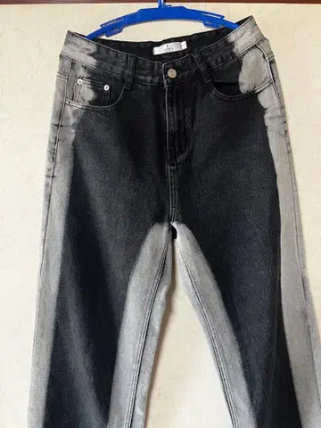 JACOBSwarehouse 블랙/ 그레이 스트레이트 데님 S