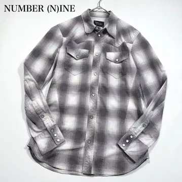 넘버나인 07aw LOVE 시기 미야시타 시기 옴브레 웨스턴 체크 셔츠