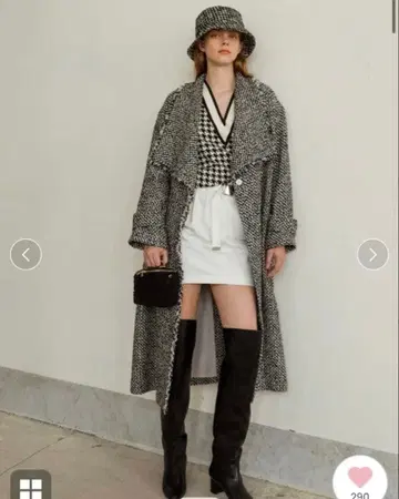 SNIDEL 트위드 롱 코트