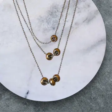 새상품급 실버의 빛남 x 3연 볼 PG 심플한 멋쟁이 목걸이