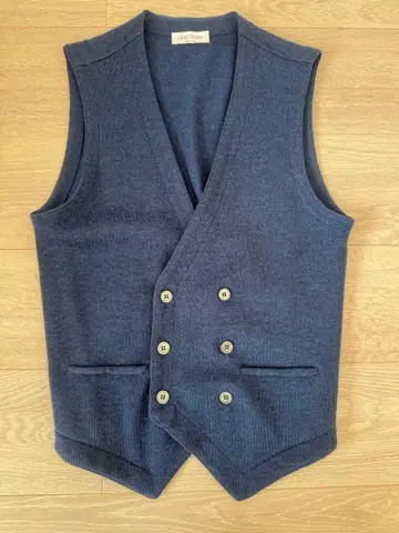 그랑사쏘 니트 더블 베스트 46 네이비