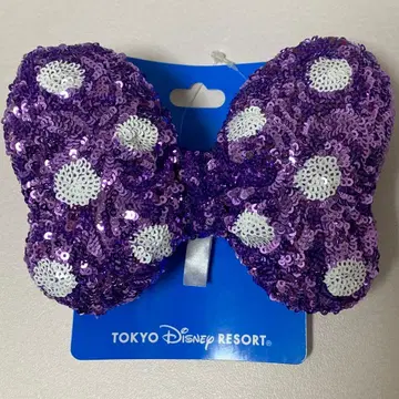 디즈니 리조트 스팽글 머리끈 퍼플