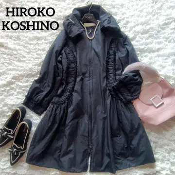 새상품급 히로코코시노 38 충전솜 롱 코트 더블 지퍼 셔링