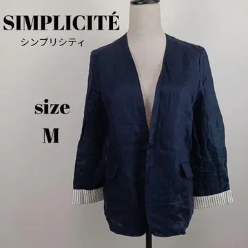 [ a2171 ] SIMPLICITE 노카라 린넨 자켓 M 네이비