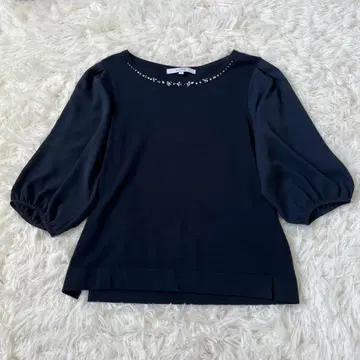 untitled 언타이틀 비쥬 블라우스 네이비