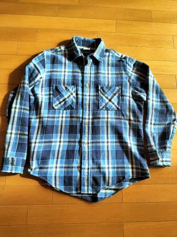 BIG MAC 플란넬 셔츠 L 사이즈 블루 계열 체크