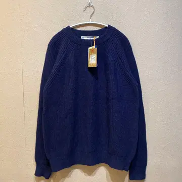 택 포함 BARNS 니트 스웨터 네이비 울 100%