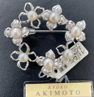 [ E ] 실버 925 펄 브로치 진주 브로치 담수 펄