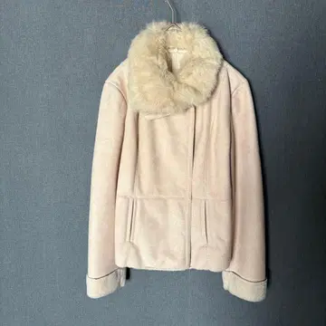 무스탕풍 코트 옷깃 토끼