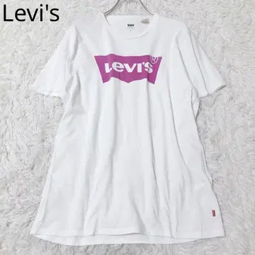 리바이스 T셔츠 브랜드 로고 면 100% 캐주얼 심플 화이트