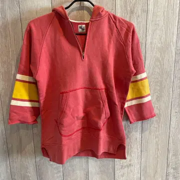 sunnysports 하프 지퍼 후드 맨투맨 페이드 레드