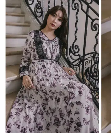 Grasse Floral Pleated Dress herlipto