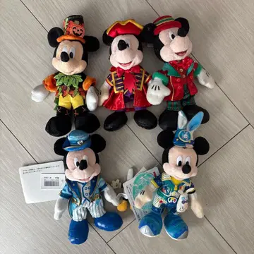 디즈니 봉제 인형 배지 미키 5개 세트 택 포함