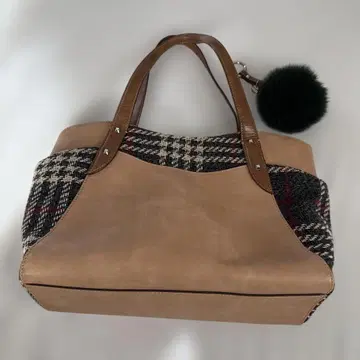 ELLE 숄더 토트백 A4 사이즈 가죽 & 트위드 소재 참 포함