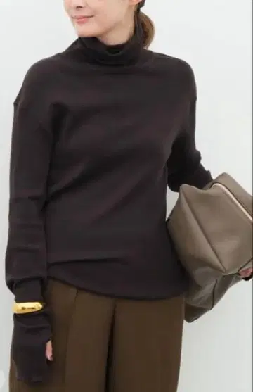 Deuxieme Classe rib 터틀 리브 터틀 니트 브라운