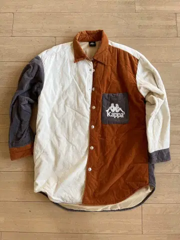 Kappa 코듀로이 자켓 브라운 x 화이트 L 사이즈