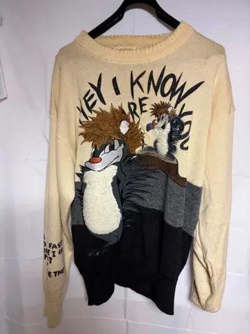 Lancel 애니메이션 캐릭터 니트 스웨터