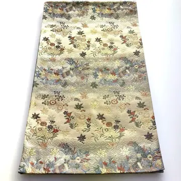 골드 컬러 꽃무늬 후쿠로 오비A