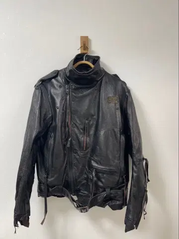 마이너스 블랙 가죽 더블 라이더 자켓