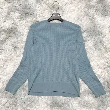 오파크 클립 사이즈 40(L) 니트 케이블 짜임 스카이블루 출퇴근 면