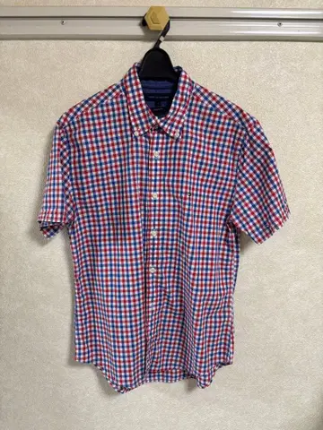 타미힐피거 반팔 셔츠 체크 무늬