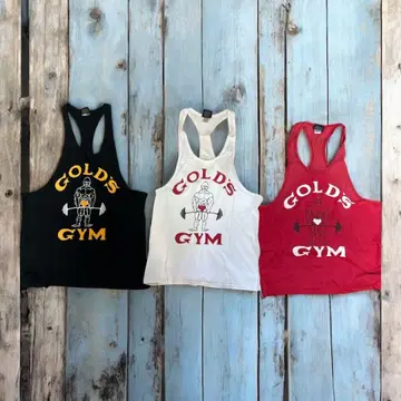 GOLD'S GYM 탱크탑 세트 (블랙 화이트 빨간색)