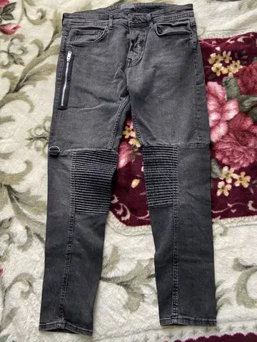 지퍼 포켓 스키니 데님 그레이