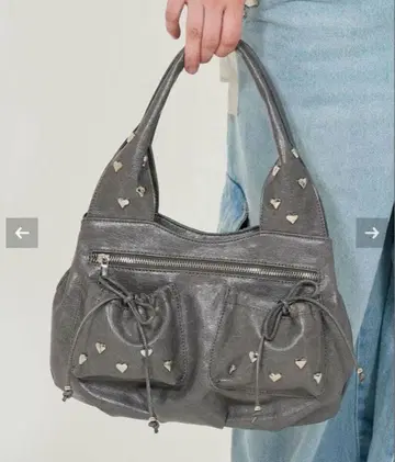 tinajojun 백 하트 스터드 백 그레이