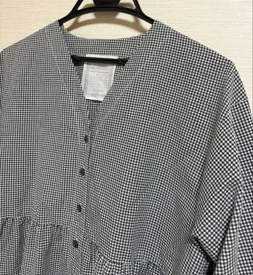 BEARDSLEY 블랙 체크 셔츠 블라우스 루즈핏