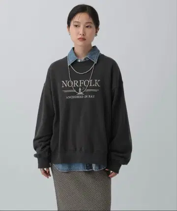 미사용 새상품 LEPSIM 컬러 슈 로고 맨투맨