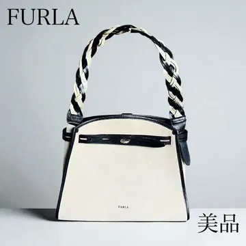 레어 새상품급 FURLA (훌라) 스웨이드 x 주름 가죽 토트백