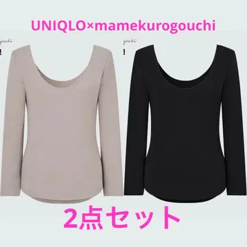 유니클로 마메쿠로구치 히트텍 발레넥 2장 세트 S사이즈
