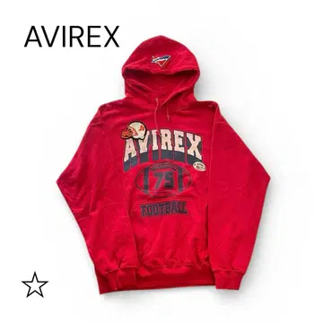 미사용 새상품 AVIREX 후드티 후디 빨간색 XL 풋볼 자수