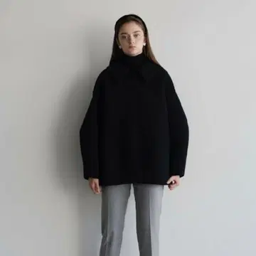 OHGA BONDING 코트 M 트위드 블랙