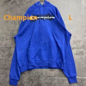 챔피온 후드 맨투맨 로고 프린트 파랑 빅 사이즈 [ 5874 ]