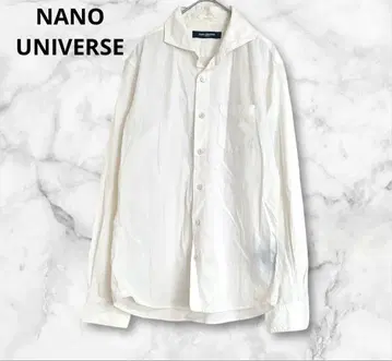 나노 유니버스 화이트 계열 긴팔 셔츠 비침 M 코튼 혼방 심플 무지
