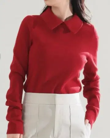 AK+1 폴로 옷깃 편직 니트 풀오버