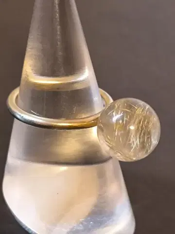 빈티지 루틸 쿼츠 925 스털링 실버 반지