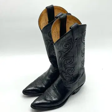 토니 라마 라메 블랙 가죽 웨스턴 부츠 여성용 6 1/2 고품질
