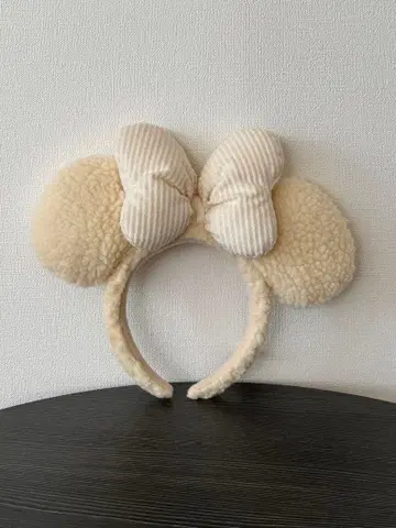 디즈니 미니풍 머리띠 크림 퍼
