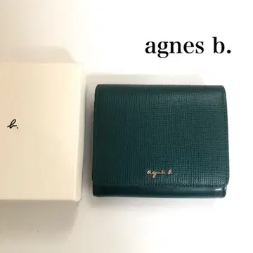 [ 양호 ] 에네스베 접이식 지갑 다크 그린 그린 가죽