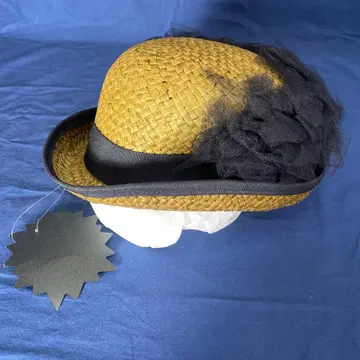 tsunagu-te 캐주얼 밀짚모자 블랙 프릴 포함