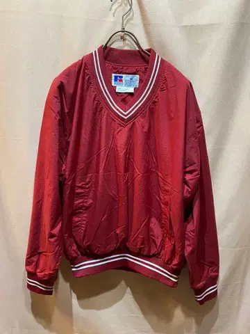90s 러셀 나일론 자켓 풀오버 V넥 윈드 브레이커