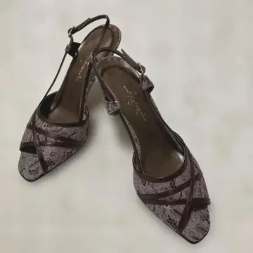 [컨디션 최상] 긴자 카네마츠 슬링백 하이힐 펌프스 23cm