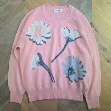 DANA PARIS 꽃무늬 자수 니트 스웨터 긴팔 새상품급 라이카 y58